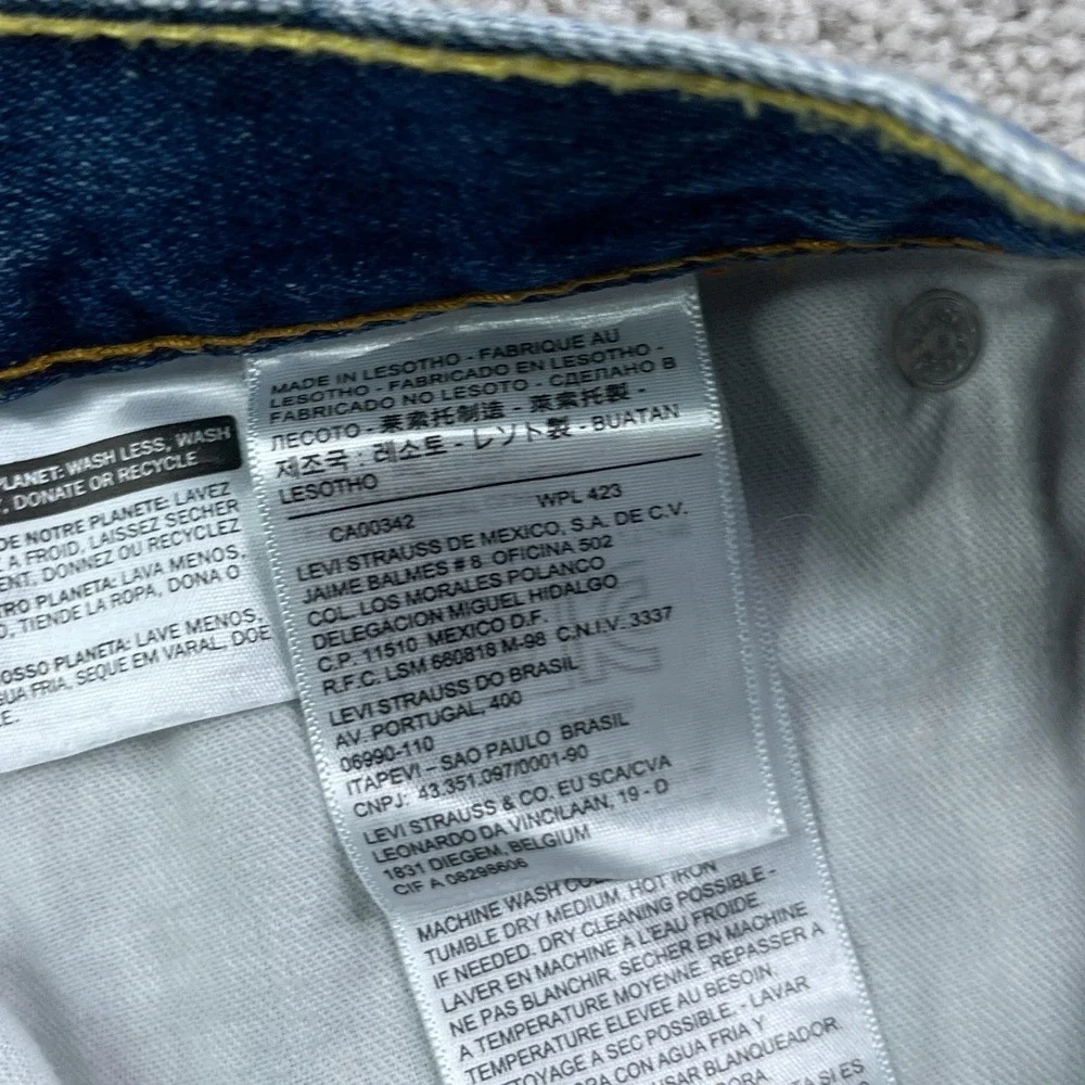 Levis 505 Jeans Mens 38x34 Blue Regular Fit Straight Leg Denim Classic Everyday